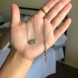 Elisa Silver Pendant Necklace in Platinum Drusy